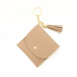 SOLID PU CARD WALLET WITH TASSEL KEYCHAIN_CWAB4965