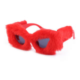 PLUSH WINTER SUNGLASSES FASHION CAT EYE SUNGLASSES_CWASG0571