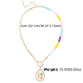 Womens Fashionable Beaded Dried Flower Necklace