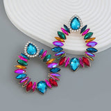 COLORFUL CRYSTAL GEOMETRIC DROP STUD EARRINGS_CWAJE0536