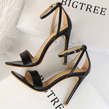 COLOR MATCHING OPEN TOE HOLLOW STILETTO HEELS_CWSHH0041