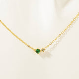 RETRO LITERARY DECEMBER COLORED ZIRCON NECKLACE_CWMM5668