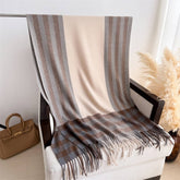 MODERN PLAID FRINGE SCARF WITH LUXE TEXTURE_CWASC2770