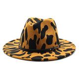 FASHION COW PATTERN WOOLEN HAT JAZZ HAT FELT HAT_CWAH2569