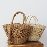 Women Casual Woven Straw Bag Oval Handbag_Cwab0821