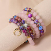 PINK 108 BEADED BRACELETS WITH STRETCHY BANDS_CWAJE3925