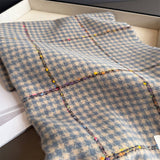Houndstooth Pattern Winter Warm Cashmere Scarf_Cwasc03266