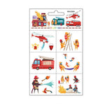 KIDS WATERPROOF FIRE TRUCK TATTOOS FOR SAFETY WEEK_CWMM8259
