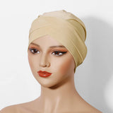 FASHION CRYSTAL LINEN TWO LAYER CROSS HEADSCARF_CWASC2458