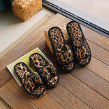 LEOPARD BOW INDOOR SLIPPERS NON SLIP QUIET_CWSHF0197