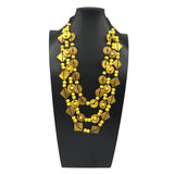 ETHNIC HAND WOVEN COCONUT SHELL WOOD BEAD NECKLACE_CWMM4553