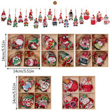 Cwmm10286_Christmas Wooden Gnome Snowman Ornaments Set