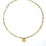 12 MONTH CUT STONE NECKLACE WITH HEART PENDANT_CWMM8851