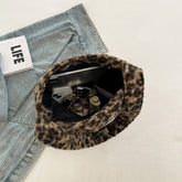 Winter Leopard Print Shoulder Bag Bucket Plush Bag_Cwab3973