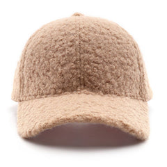 Winter Solid Color Fleece Baseball Hat For Women Cwah2821