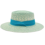 SUMMER VACATION TRAVEL SUNSHADE FLAT TOP STRAW HAT_CWAH3404