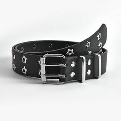 Cwabe0871_Double Row Star Eyelet Hollow Punk Belt