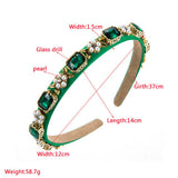 RETRO SIMPLE DIAMOND PEARL HEADBAND_CWAHA1980