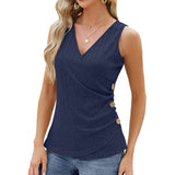V-Neck Cross Sleeveless Short-Sleeved T-Shirt