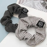 2PCS HAIR TIE PLAID PATTERN SCRUNCHIE_CWAHA0181