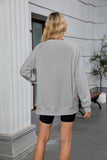 Solid-Color Round-Neck Long-Sleeved Sweatshirt