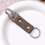 Vintage Leopard Weave Leather Keychain Pendant_Cwmm0579