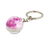COSMIC MOON CRYSTAL GLASS BALL KEYCHAIN PENDANT_CWMM0499