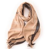 COLORBLOCK PLAID SCARF CHIC WINTER COUPLE SHAWL_CWASC0213