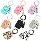 Leather Card Wallet With Silicone Bead Keychain_Cwab4940