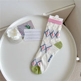 2024 NEW DIAMOND CHECK THIN SOCKS_CWMS0548