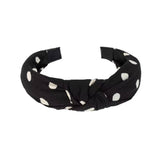 BLACK PRINTED BOW HEADBAND_CWAHA1681