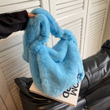 Winter Crossbody Faux Rabbit Fur Plush Bag_Cwab3928