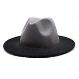 Women Gradient Two-Color Thick Wool Felt Hat_Cwah0816
