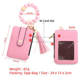 SILICONE BRACELET LEATHER WALLET TASSEL KEYCHAIN_CWAJE0659