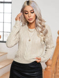 Vintage Twist Long-Sleeved Knit Pullover Sweater