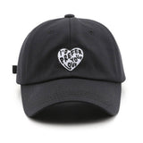 Vintage Heart Embroidered Cotton Baseball Cap Cwah2855