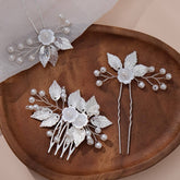 SILVER LEAF PIN BRIDAL HAIR ACCESSORIES_CWAHA2789