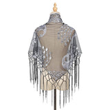 ETHNIC CLASSIC PEACOCK TASSEL TRIANGLE SHAWL_CWMM1998