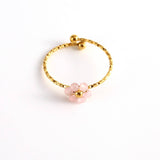 ADJUSTABLE STEEL RING WITH GEM FLOWER DESIGN_CWMM8934