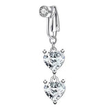 CRYSTAL MOON HEART BUTTERFLY FAKE NAVEL RING_CWMM9228