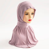 COTTON HIJAB THREE BUTTON TIE PULLOVER SCARF_CWASC2429