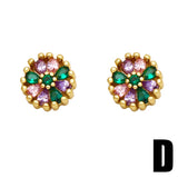 RETRO PERSONALIZED COLORED ZIRCON EARRINGS_CWAJE1001