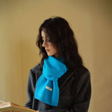 100% WOOL AURORA BLUE KNIT SCARF SOFT WARM_CWASC2285