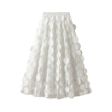 3D POLKA DOT TULLE A LINE FLARED MIDI SKIRT_CWBMS0379