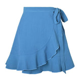 ONE PIECE SKIRT SOLID COLOR RUFFLED SHORT SKIRT_CWAB4812