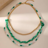18K GOLD IRREGULAR NATURAL STONE NECKLACE_CWMM3635