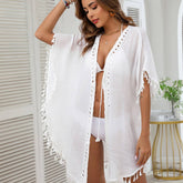 CARDIGAN FRINGE BEACH SWIMSUIT COVER UP_CWMW0643