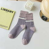 Versatile Color-Block Striped Women'S Socks_Cwms0912