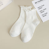 Womens Solid Color Ruffle Ankle Socks_Cwms0127