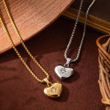 Valentines Day Heart Necklace With Zirconia_Cwmm5695